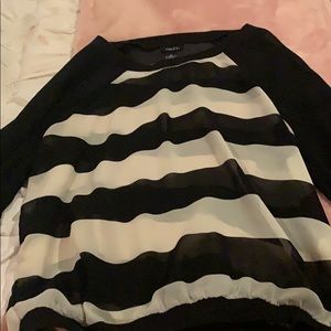 Black and white blouse